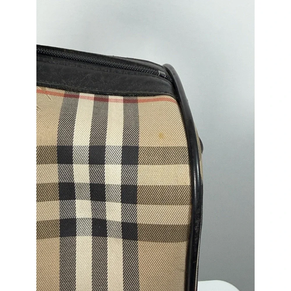 Burberrys Boston Bag Nova Check Shadow Horse Horse Logo beige Canvas 0049